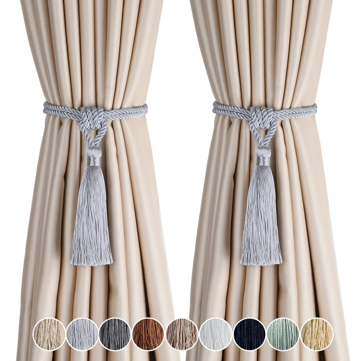 corde rideaux pompon moderne élégant blanc doré argenté polyester facile utiliser decoration chambre