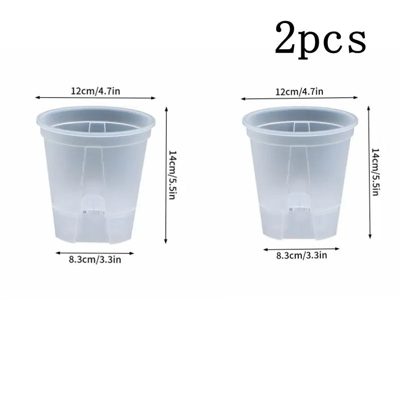 pots plante autoarrosants plastique moderne transparent grille d'irrigation double couche