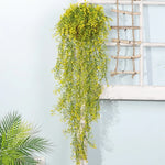 guirlande artificielle vert jaune blanc fleurs simples naturelle rustique intérieur tringle fixée décoration maison