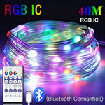 guirlande led 40m rgb ic musique bluetooth télécommande application mobile