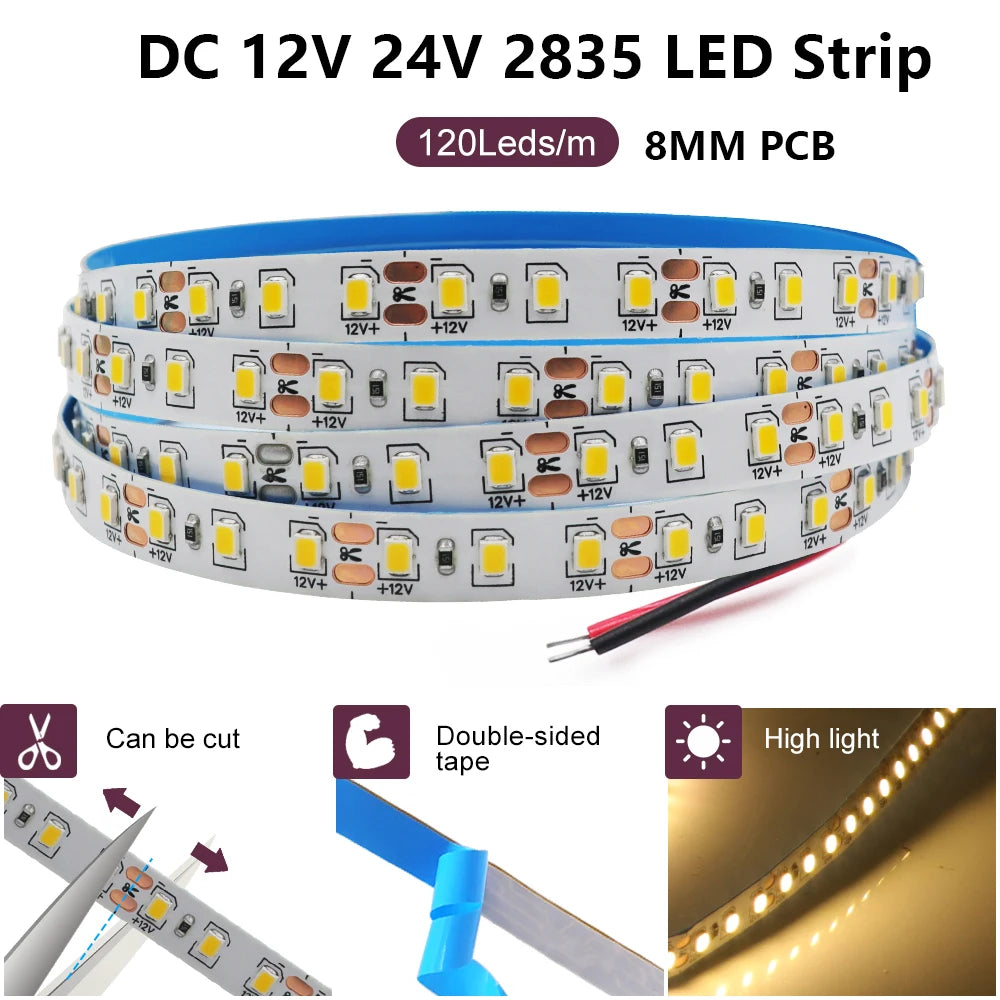 ruban led blanc flexible smd 120 leds metre adhésif salon chambre
