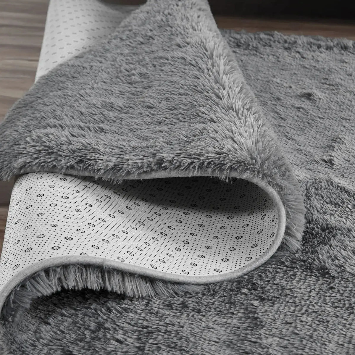tapis peluche épais moderne salon chambre lit décoration maison doux gris blanc rose marron