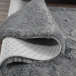 tapis peluche épais moderne salon chambre lit décoration maison doux gris blanc rose marron
