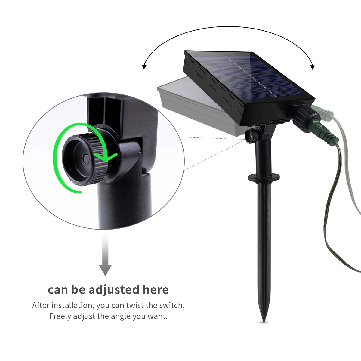 guirlande solaire led 100m 800leds ip65 ultra brillance moderne décoration extérieure jardin blanc vert