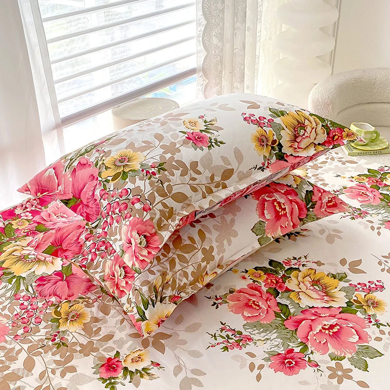 taies d'oreiller fleur bleu violet moderne non toxique polyester respectueux environnement
