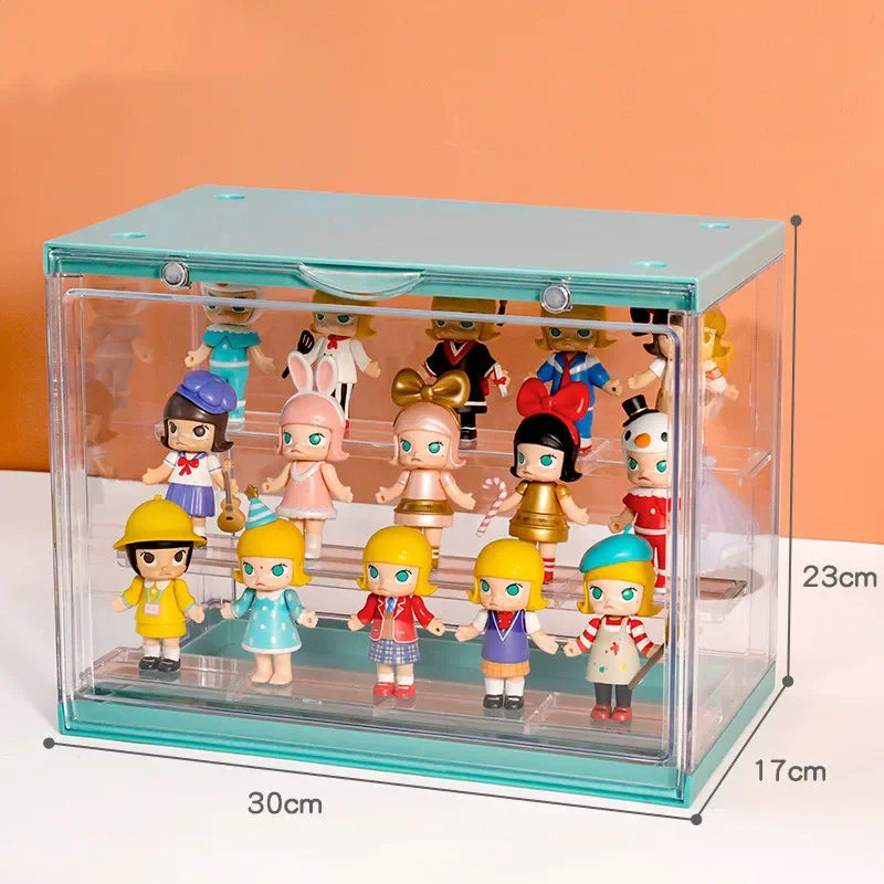 boîte rangement transparente moderne multicolore figurines action réutilisable diverse accessoires costumes trưng bày