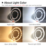 lampe led circulaire blanc moderne énergie économie télécommande 220v 72w