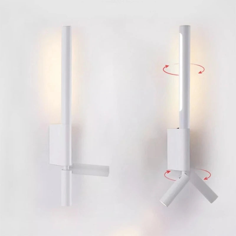 lampe murale moderne minimaliste réglable blanc noir contemporaine fixée mur led