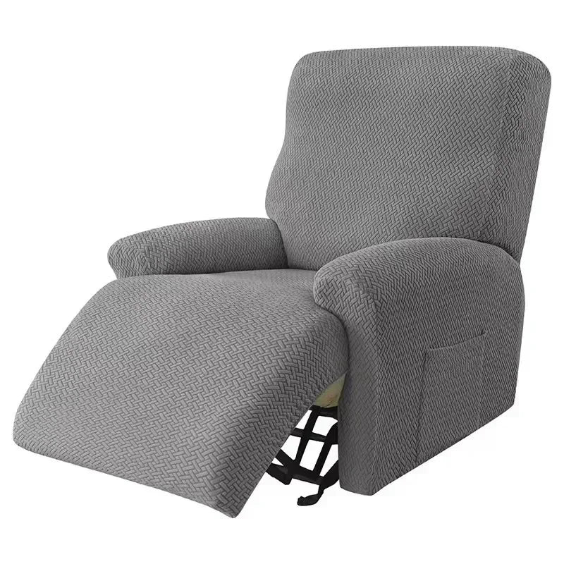 housses fauteuil relax polyestère gris motifs géométriques moderne adhésif poche
