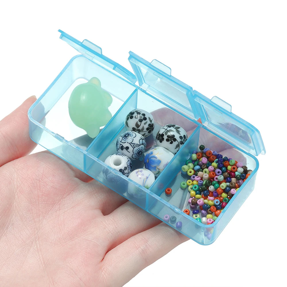 boîte plastique bleu translucide compartiments clips rangement colorées pratique artisanal venta grossiste