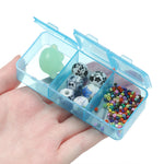 boîte plastique bleu translucide compartiments clips rangement colorées pratique artisanal venta grossiste