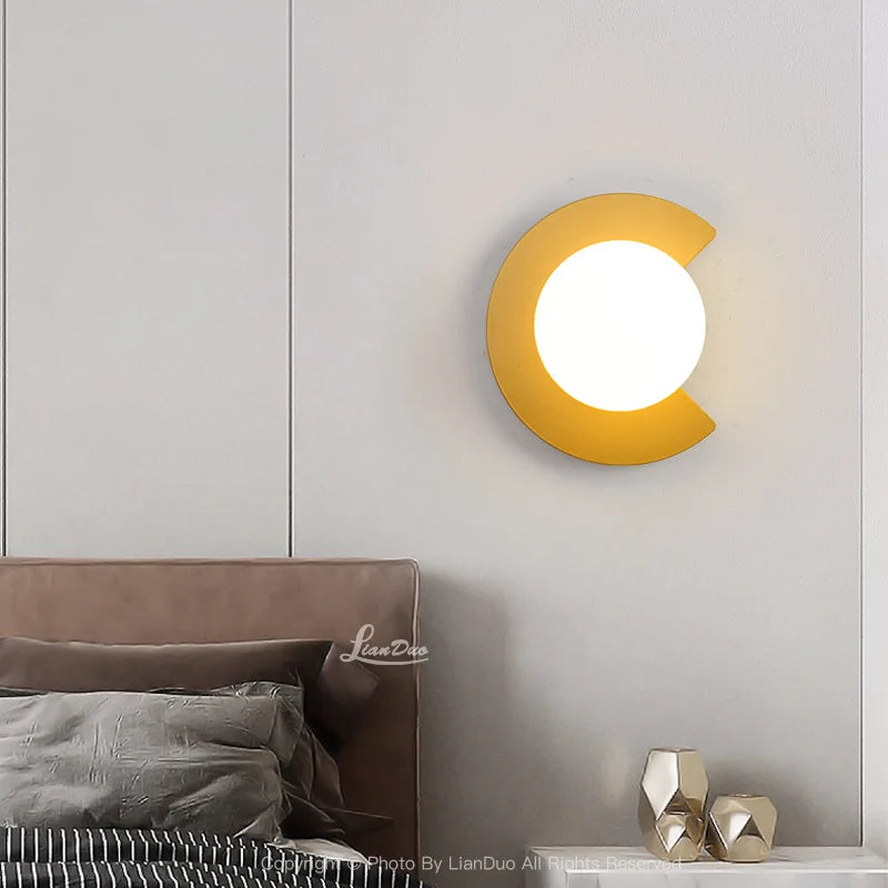 lampes murales modernes minimaliste couleur noire doré chambre entrée éclairage quotidien deux sources lumineuses