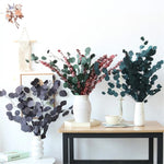 décoration intérieure bouquet fleurs séchées eucalyptus feuilles pomme naturel vert violette moderne mariage maison