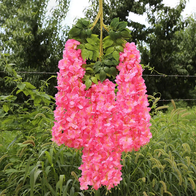 guirlande florale artificielle 12 pièces couleurs multiples décoration intérieure mariage romantique cascade fleurs vertes