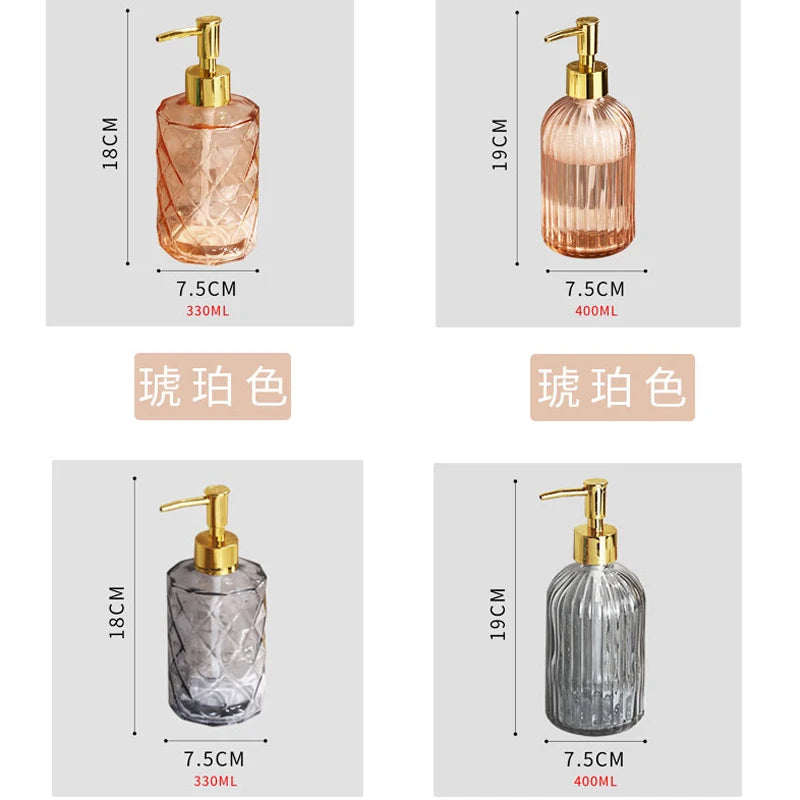 distributeur savon liquide bleu clair rayures verticales moderne élégant support mural gris foncé motif