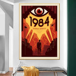 affiches pop art révolutionnaires géorges orwell 1984 graphiques abstrait oeil stylisé rouge noir beige
