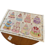 nappes décoratives kawaii fleurs gâteaux multicolores table fêtes extérieur
