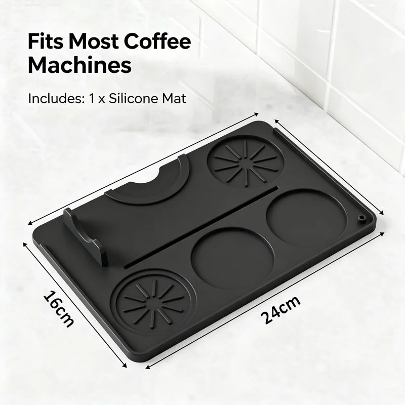 tapis silicone pressage antidérapant facile nettoyage surface texturée moderne noir découpes circulaires