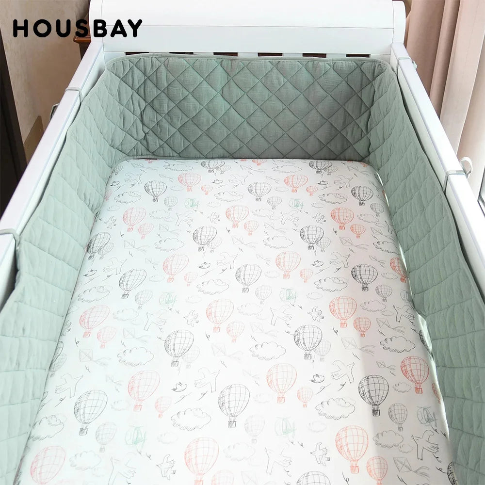 lit bébé drap montgolfières nuages carreaux 190cm 360cm doux moderne coton roseclair
