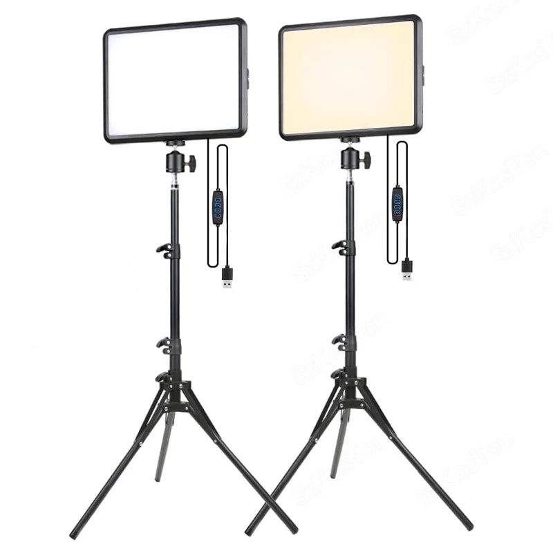 lampe led photo noir modulaire trépied réglable 12 pouces cct 2800k 9000k cdi 100
