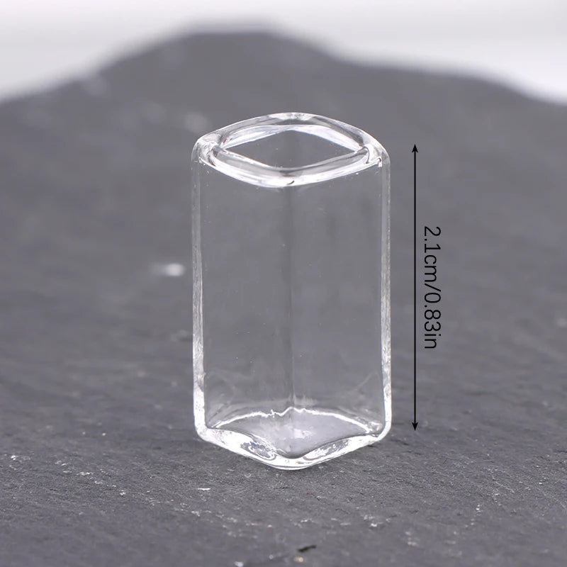 miniatures bouteilles verre transparent texturé vintage bouchons liège couvercle verre