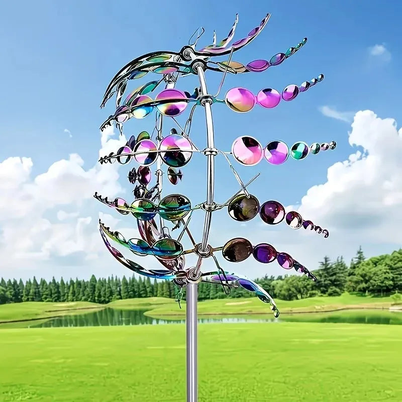 vent spinner moderne multicolore translucides tringle métal extérieur décoration jardin