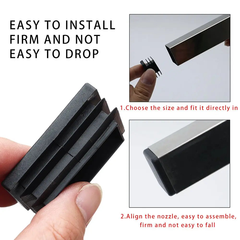 cache pieds adhésifs noirs pratiques rectangle carré anti poussière 10 pièces utilitaires