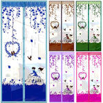 rideau porte anti moustiques motifs animaux clips magnétiques violet vert bleu moderne décoratif