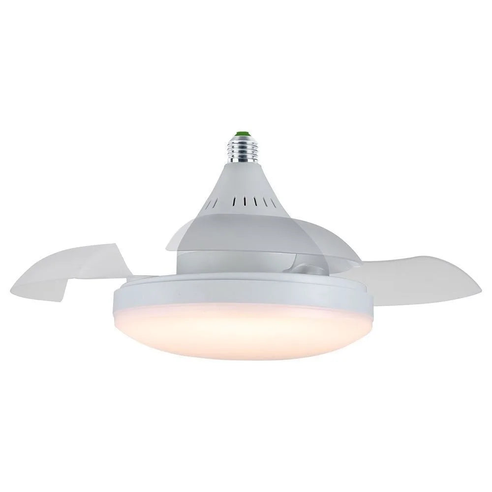 ventilateur lumière led télécommande blanc moderne silent 45cm 3vitesses rechargeable ul cem