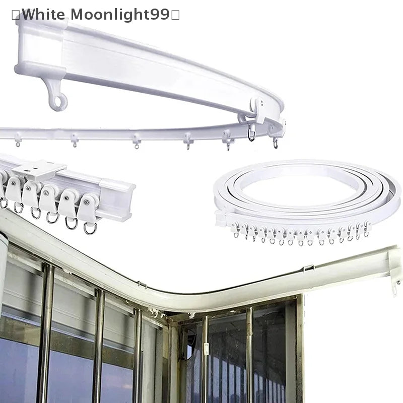 rideau rail flexible blanc moderne clips fixation plaques vis système coulissantINCTEDELETELASTWORD