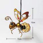 figurines insectes métal or violet bleu verre transparent clips patio
