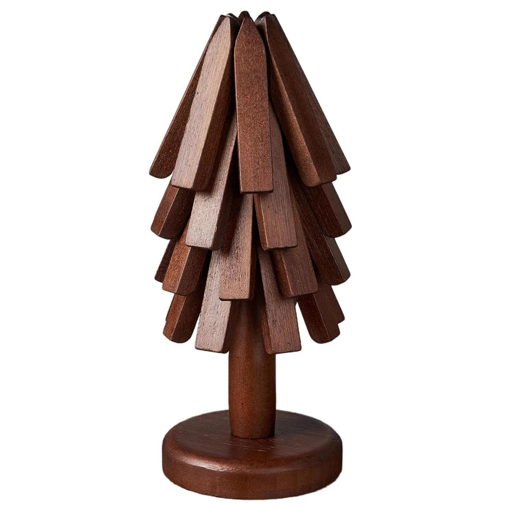 support vaisselle bois marron foncé texture naturelle moderne anti brûlure trivet résistant chaleur plateau