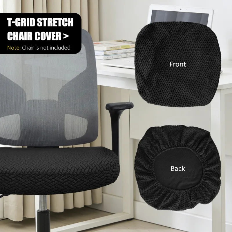 housse chaise noire tissu géométrique moderne polyester accueil 46 53cm