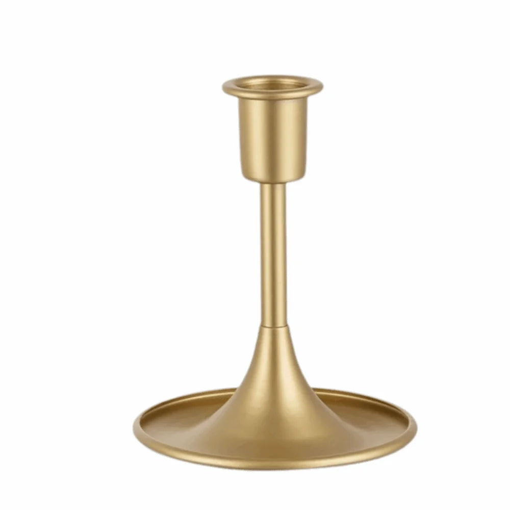 bougeoir moderne doré lisse base plate intérieur maison