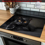 tapis cuisine noir chat graphique résistant chaleur antidérapant silicone polyestère respectueux environnement
