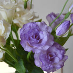 bouquet fleurs artificielles violet blanc rose orange décoration intérieure moderne minimaliste