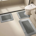 tapis bain moderne gris noir texte antidérapant salle bain maison