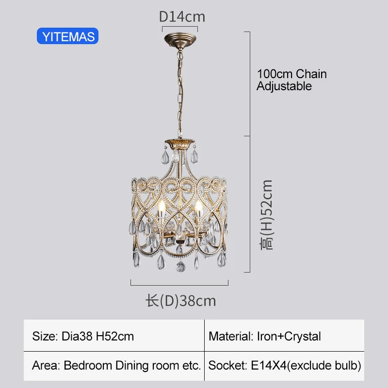 lustre cristal doré filigrane classique lumières suspension chaines e14