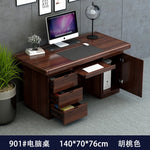 bois massif moderne marron foncé table travail informatique épuré intérieur maison