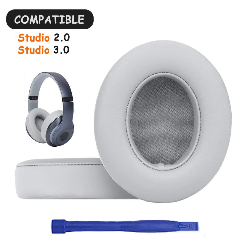 oreillettes casque audio cuir mousse noir gris bleu rouge adhésif confortables ergonomiques remplissage beats