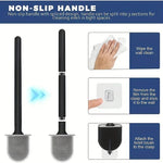 brosse wc silicone adhésive murale noire moderne sans odeur poignée antidérapante