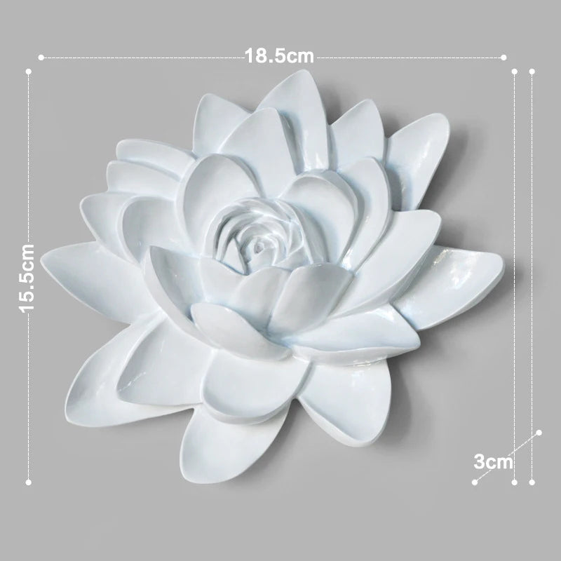 décoration murale moderne or blanc fleurs stylisées poissons élégante résine chicintérieur