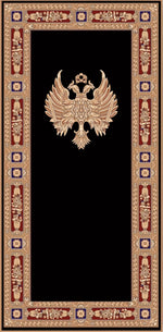 tapis noir rouge ornamental oiseau croix géométrique polyester caoutchouc maisonFRINGES