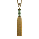 rideau vert beige marron broderie bambou franges classique traditionnel tassel translucent