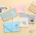 serviette main coton animée dessins animaux mignons enfant noël vert pastel roseclair bleuclair