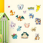 sticker mural 3d pokemon pikachu personnages animés arrière plan naturel adhésif