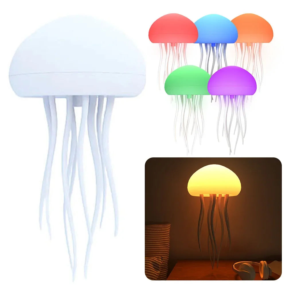 lampe led forme méduse tentacules base plate couleur multicolore moderne veilleuse ambiance