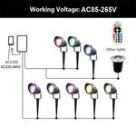 projecteur paysage led noir moderne télécommande ip65 étanche 10w 220v