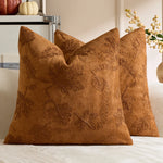 taie d'oreiller jacquard brodé feuille d'érable orange beige maison décoration halloween thanksgiving moderne sans