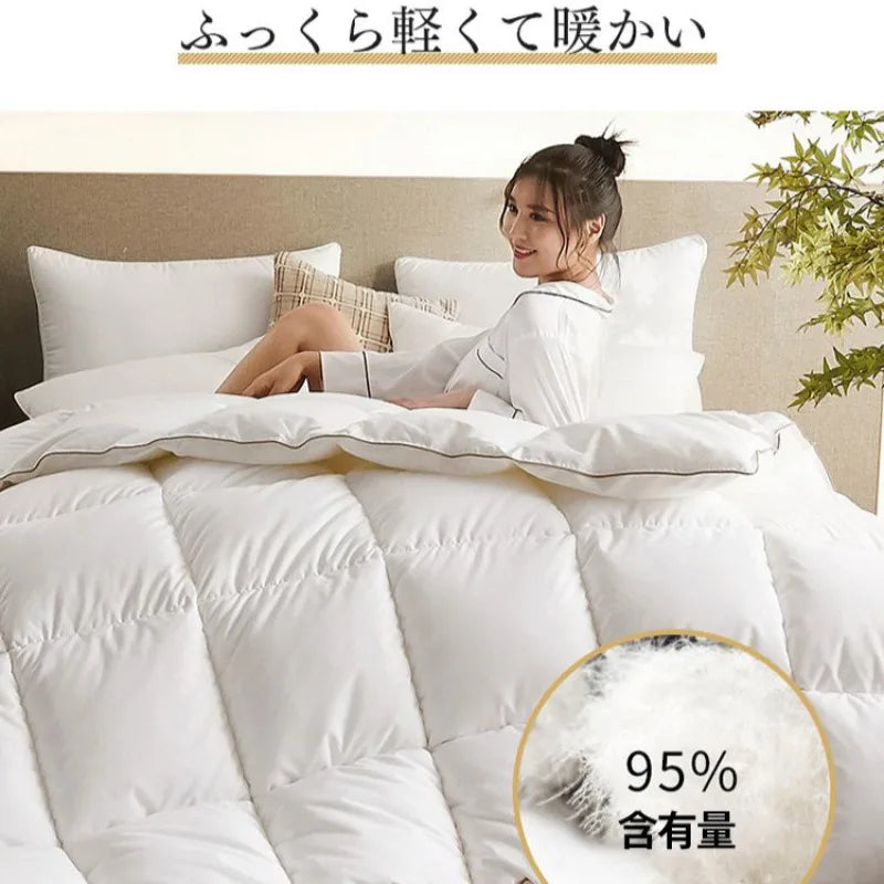 couette blanche moderne polyestère doublée soie cashmere 150x200cm 180x220cm 200x230cm